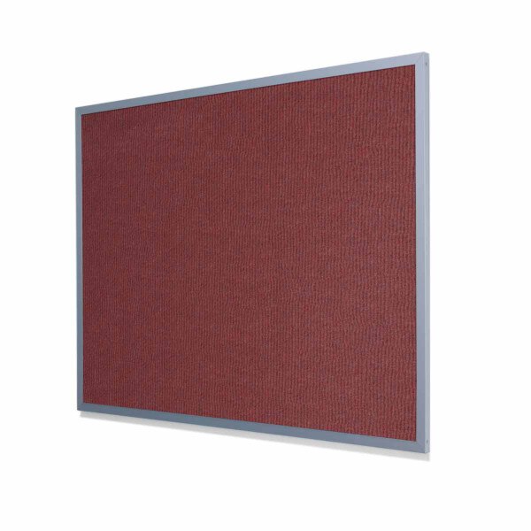 Maroon RibbedVELCRO® Compatible Cork Board with Heavy Aluminum Frame
